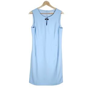 Etcetera Sheath Dress 4 Baby Blue Tailored Sleeveless Business Chic Preppy